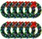 12 Inch Christmas Wreath with Red Bow Bulk Outdoor Lighted Christmas Wreath Artificial for Home Window Kitchen Indoor Christmas Holiday Decoration(Green,10 Sets)